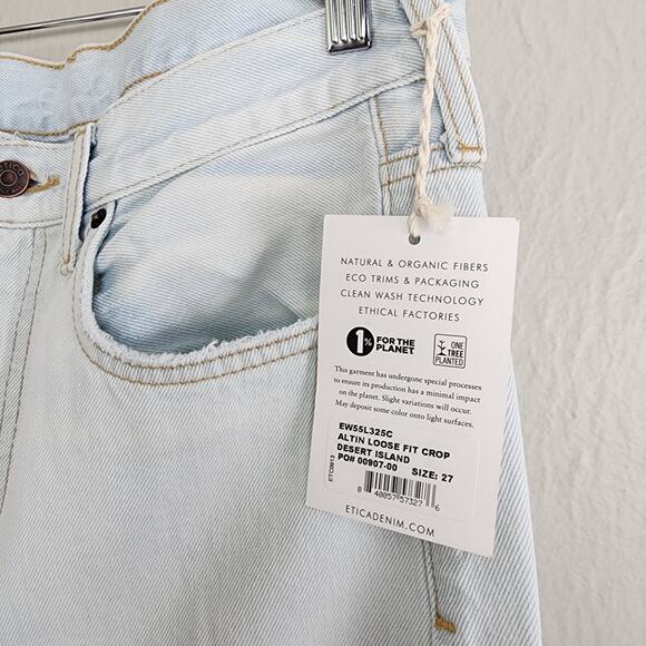 NEW Etica Anthropologie Altin Loose Fit  Distressed Crop Light Denim Jean - Picture 10 of 14